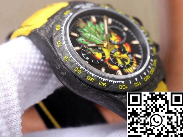 Fiber Carbon Rolex Chronograph Dial Daytona Edition Skull Cosmos Color 0402